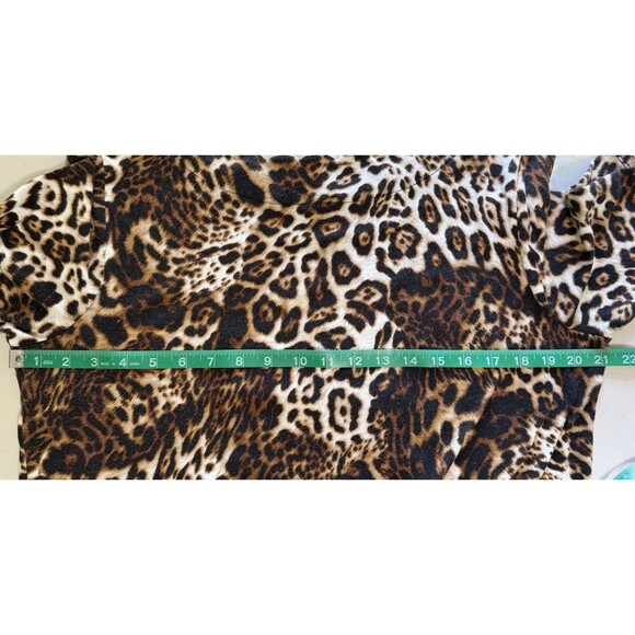 East 5th Women's Y2K Leopard Print Stretch Knit Top Casual Boho Glam Chic Sz Lg - Picture 6 of 7